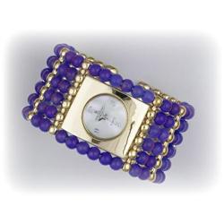 Genuine Tanzanite Bangle Watch Simulated Diamond NEW