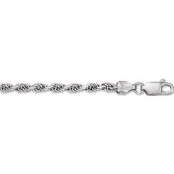 3mm Solid 14K WHITE Gold Rope Chain 18" 10G NEW