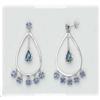 Image 1 : Solid Sterling Silver Dangle Earrings Blue