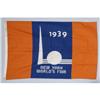 Image 1 : 1939 WORLD'S FAIR FLAG 3'x 5' CONDITION RE