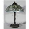 Image 1 : TIFFANY STYLE LEADED GLASS PARLOR LAMP 20"