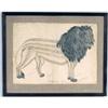 Image 1 : FRAMED CALLIGRAPHY OF A LION signed "C.M.