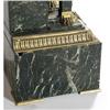 Image 4 : FRENCH MARBLE PEDESTAL CLOCK with bronze m