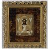 Image 1 : RUSSIAN ICON with gilt silver 7"x 5 3/4" 1