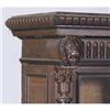 Image 2 : VICTORIAN WALNUT 3 DOOR BOOKCASE with lion