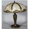 Image 1 : SLAG GLASS TABLE LAMP, with tinted overlay