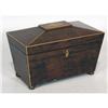 Image 1 : REGENCY INLAID TEA CADDY, 12" long, fitted