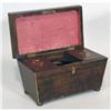 Image 2 : REGENCY INLAID TEA CADDY, 12" long, fitted