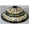 Image 1 : LEADED GLASS LAMP SHADE, 13" diameter, CON