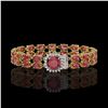 Image 1 : 17.35 ctw Tourmaline & Diamond Bracelet 14K Yellow Gold - REF-245G5W