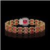 Image 3 : 17.35 ctw Tourmaline & Diamond Bracelet 14K Yellow Gold - REF-245G5W