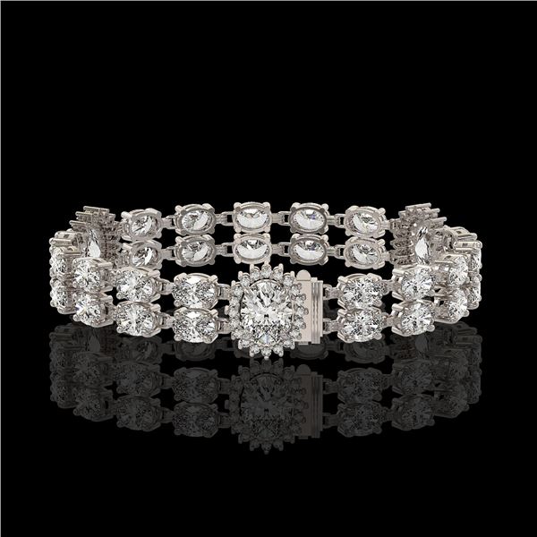 14.86 ctw Rare Oval Diamond Bracelet 18K White Gold - REF-2152K8Y