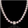 Image 2 : 42.25 ctw Morganite & Diamond Eternity Micro Necklace 14k White Gold - REF-490M9G
