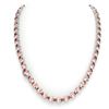 Image 3 : 42.25 ctw Morganite & Diamond Eternity Micro Necklace 14k White Gold - REF-490M9G