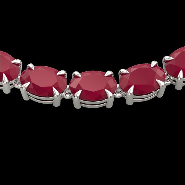 68 ctw Ruby Eternity Designer Necklace 14k White Gold - REF-327Y3X