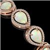 Image 3 : 17.15 ctw Opal & Diamond Micro Pave Halo Bracelet 10k Rose Gold - REF-321Y6X