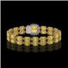Image 3 : 14.21 ctw Citrine & Diamond Bracelet 14K Yellow Gold - REF-178G2W