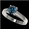 Image 1 : 1.25 ctw Certified Intense Blue Diamond Engagment Ring 10k White Gold - REF-120F3M