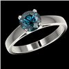 Image 2 : 1.25 ctw Certified Intense Blue Diamond Engagment Ring 10k White Gold - REF-120F3M