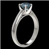 Image 3 : 1.25 ctw Certified Intense Blue Diamond Engagment Ring 10k White Gold - REF-120F3M