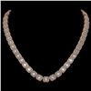 Image 1 : 33.10 ctw Emerald Cut Diamond Micro Pave Necklace 18K Rose Gold - REF-5182M5G