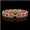 Image 2 : 36.51 ctw Tourmaline & Diamond Micro Pave Halo Bracelet 10k Yellow Gold - REF-1181X8A
