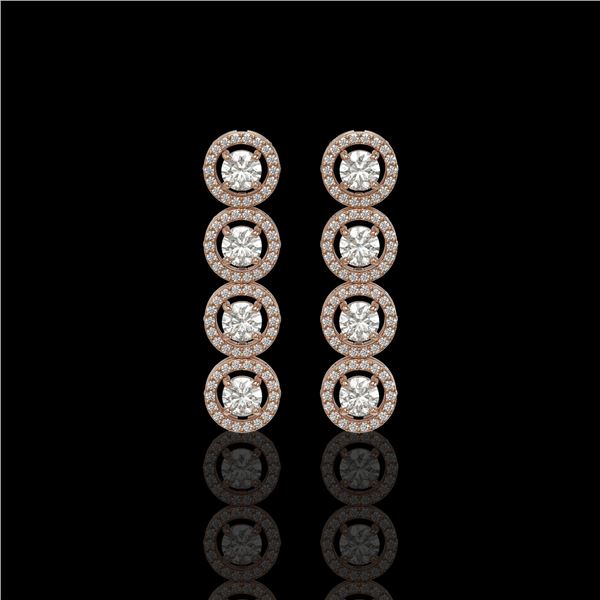 3.84 ctw Diamond Micro Pave Earrings 18K Rose Gold - REF-304H8R