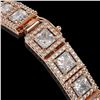 Image 3 : 15.87 ctw Princess Cut Diamond Micro Pave Bracelet 18K Rose Gold - REF-2171X9A