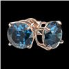 Image 3 : 2.50 ctw Certified Intense Blue Diamond Stud Earrings 10k Rose Gold - REF-228K3Y