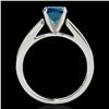 Image 2 : 1.25 ctw SI Certified Fancy Blue Diamond Solitaire Ring 10k White Gold - REF-118R6K