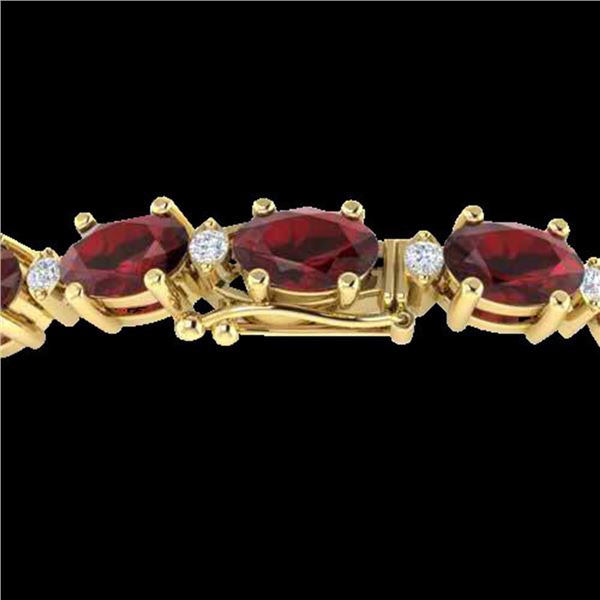 15 ctw Garnet & VS/SI Diamond Certified Eternity Bracelet 10k Yellow Gold - REF-74F2M