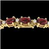 Image 1 : 15 ctw Garnet & VS/SI Diamond Certified Eternity Bracelet 10k Yellow Gold - REF-74F2M
