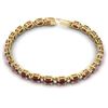 Image 3 : 15 ctw Garnet & VS/SI Diamond Certified Eternity Bracelet 10k Yellow Gold - REF-74F2M