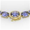 Image 1 : 45.25 ctw Tanzanite & Diamond Eternity Micro Necklace 14k Yellow Gold - REF-436Y4X