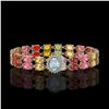 Image 1 : 19.88 ctw Sapphire & Diamond Bracelet 14K Rose Gold - REF-236R4K