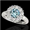 2.85 ctw SI Certified Fancy Blue Diamond Halo Ring 10k White Gold - REF-259G3W