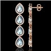 Image 2 : 10.4 ctw Sky Topaz & Diamond Micro Pave Halo Earrings 10k Rose Gold - REF-172W8H
