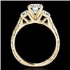 Image 2 : 1.35 ctw Certified Diamond 3 Stone Ring 10k Yellow Gold - REF-177N3F