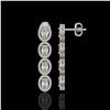 Image 2 : 5.33 ctw Oval Cut Diamond Micro Pave Earrings 18K White Gold - REF-736F8M
