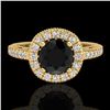 Image 2 : 1.55 ctw Fancy Black Diamond Engagment Art Deco Ring 18k Yellow Gold - REF-112H8R