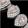 Image 3 : 47.64 ctw Morganite & Diamond Victorian Bracelet 14K White Gold - REF-2044R4K