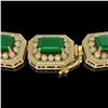 Image 3 : 61.92 ctw Emerald & Diamond Victorian Bracelet 14K Yellow Gold - REF-1545M5G