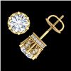Image 3 : 2.04 ctw VS/SI Diamond Solitaire Art Deco Stud Earrings 18k Yellow Gold - REF-361H8R