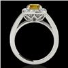 Image 2 : 1.55 ctw Certified SI/I Fancy Intense Yellow Diamond Ring 10k White Gold - REF-190X9A