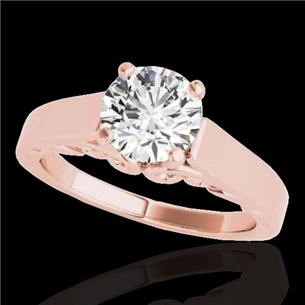 1.25 ctw Certified Diamond Solitaire Ring 10k Rose Gold - REF-238R6K