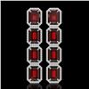 Image 1 : 17.8 ctw Garnet & Diamond Micro Pave Halo Earrings 10k White Gold - REF-174R2K