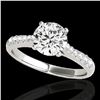 Image 1 : 1.25 ctw Certified Diamond Solitaire Ring 10k White Gold - REF-190K9Y