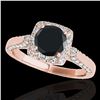 Image 1 : 1.7 ctw Certified Black Diamond Solitaire Halo Ring 10k Rose Gold - REF-66W8H