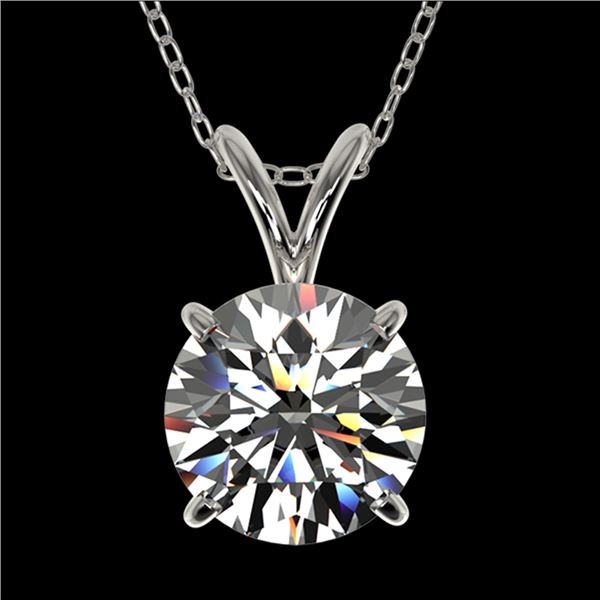 1.55 ctw Certified Quality Diamond Necklace 10k White Gold - REF-224F8M