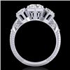 Image 1 : 1.66 ctw VS/SI Diamond Solitaire Art Deco 3 Stone Ring 18k White Gold - REF-445M5G